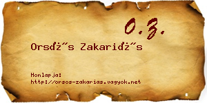 Orsós Zakariás névjegykártya